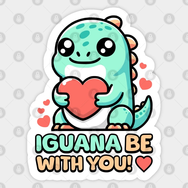 Iguana Be With You! Cute Lizard Pun Sticker by Cute And Punny
